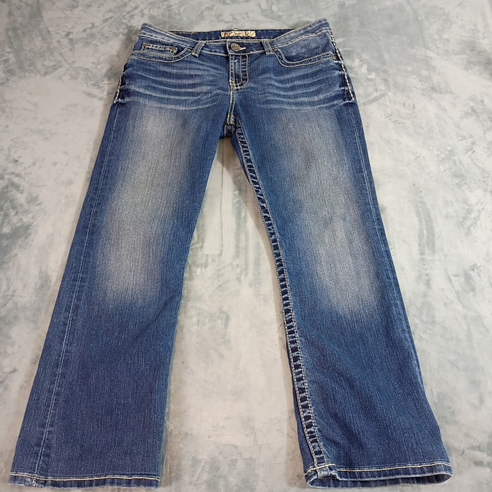 BKE Kate Bootcut Jeans Womens 31x29.5 Blue Medium Wash Stretch Embroidered Denim